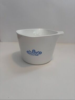 VTG! Corningware Saucemaker White Casserole Dish with Blue Cornflower Design